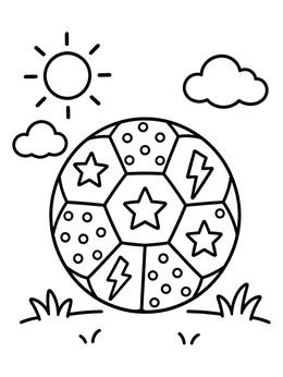 Free printable Patterned Soccer Ball In Nature coloring page