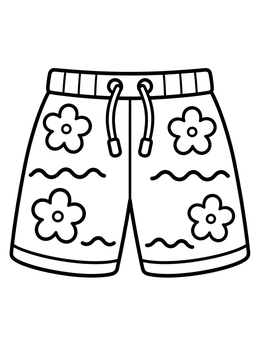 Free printable Patterned Swim Trunks For Summer coloring page