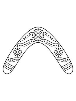 Free printable Patterned Wooden Boomerang Outline coloring page