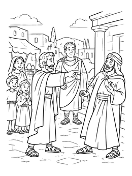 Free printable Paul Preaching Before The Proconsul coloring page