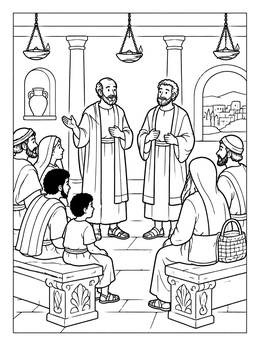 Free printable Paul And Barnabas Teaching In Antioch coloring page