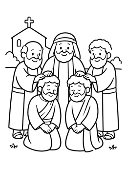 Free printable Paul And Barnabas Blessed By Elders coloring page