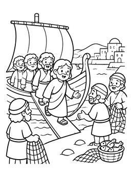 Free printable Paul And Barnabas Arriving By Boat coloring page