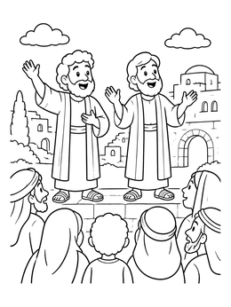 Free printable Paul And Barnabas Preaching To Crowd coloring page