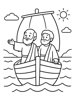Free printable Paul And Barnabas Sailing Together coloring page