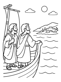 Free printable Paul And Barnabas Sailing To Cyprus coloring page