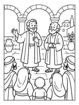 Free printable Paul And Barnabas Preaching To Crowd coloring page