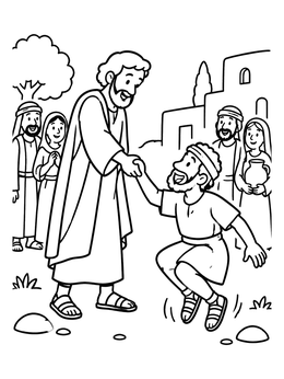 Free printable Paul Healing The Man In Lystra coloring page