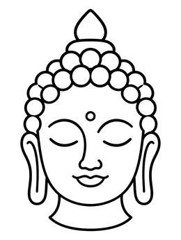 Free printable Peaceful Buddha Face Portrait coloring page