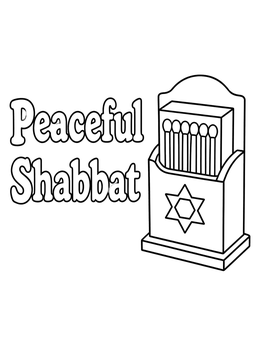 Free printable Peaceful Shabbat Matchbox Holder coloring page