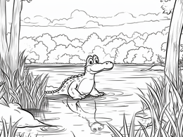 Swamp Wonderland Coloring - Coloring Page