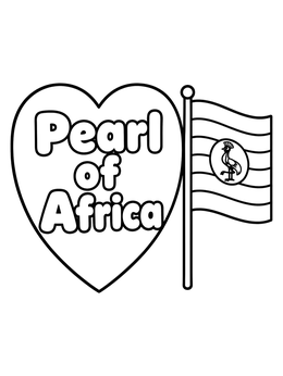Free printable Pearl Of Africa Uganda Flag coloring page