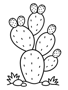Free printable Prickly Pear Cactus With Fruit coloring page