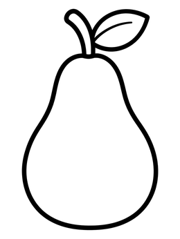 Free printable Simple Pear With Leaf coloring page