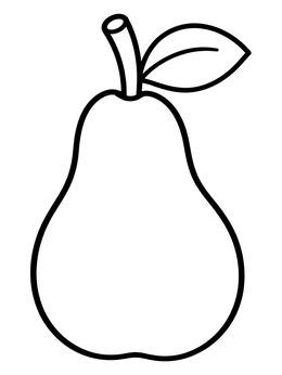 Free printable Simple Pear With Leaf coloring page