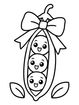 Free printable Cute Peas In A Pod Gift coloring page