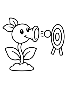 Free printable Peashooter Aiming At Target coloring page