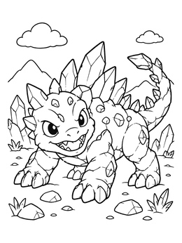 Free printable Playful Crystal Rock Creature coloring page