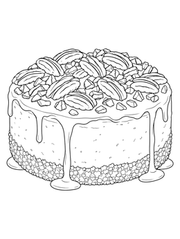 Free printable Pecan Caramel Cheesecake Dessert coloring page