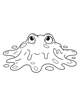 Free printable Peeking Slime Puddle Monster coloring page