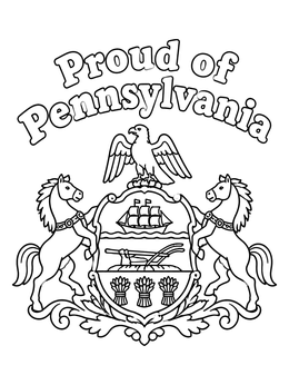 Free printable Pennsylvania State Coat Of Arms coloring page
