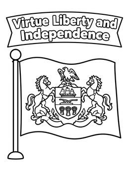 Free printable Pennsylvania State Flag And Motto coloring page