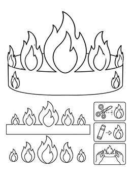 Free printable Pentecost Flame Crown Craft coloring page