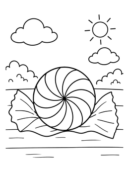 Free printable Peppermint Candy On A Sunny Day coloring page