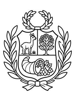 Free printable Peruvian Coat Of Arms coloring page