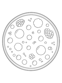 Free printable Bacterial Colonies In Petri Dish coloring page