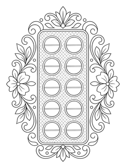 Free printable Decorative Pill Blister Pack coloring page
