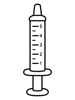 Free printable Oral Medicine Syringe With Measurements coloring page