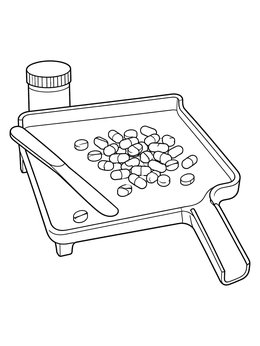 Free printable Pharmacy Pill Counting Tray coloring page