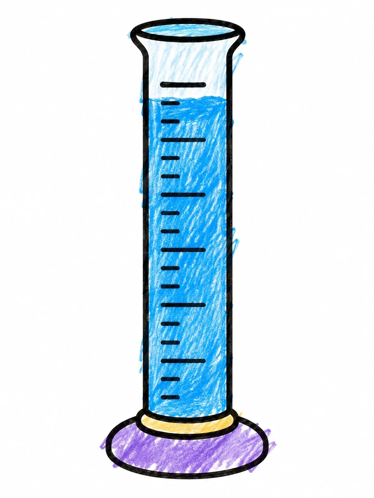 Colored example of the Tall Graduated Cylinder coloring page