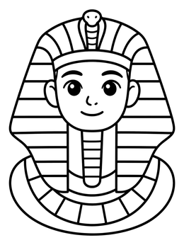 Free printable Young Egyptian Pharaoh Portrait coloring page