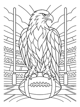 Free printable Philadelphia Eagle On Football coloring page