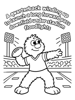 Free printable Furry Mascot Quarterback In Stadium coloring page