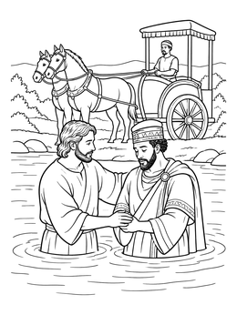 Free printable Philip Baptizing The Ethiopian Official coloring page