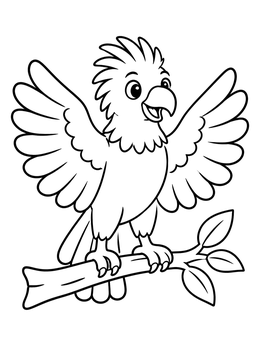 Free printable Cute Philippine Eagle On Branch coloring page
