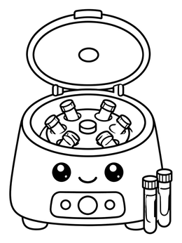 Free printable Cute Laboratory Centrifuge With Blood Tubes coloring page