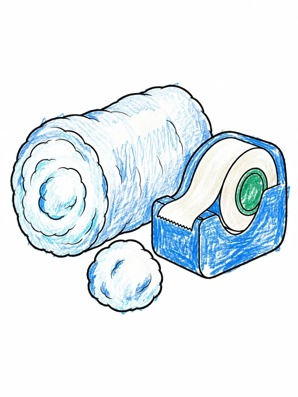 Colored example of the Medical Cotton Roll And Tape Dispenser coloring page