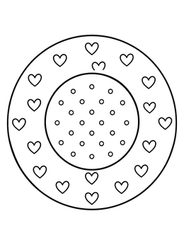 Free printable Round Heart Pattern Bandage coloring page