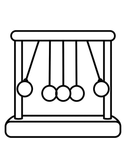 Free printable Simple Newton's Cradle Pendulum coloring page