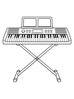Free printable Electronic Keyboard On Stand coloring page