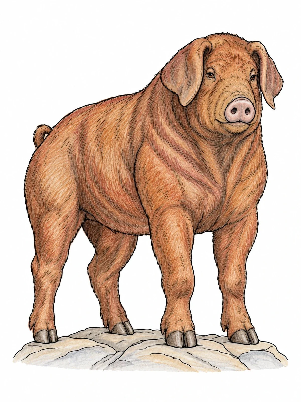 Colored example of the Muscular Duroc Boar On Rocks coloring page