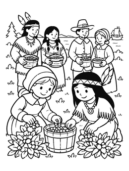 Free printable Harvesting Berries For Autumn Feast coloring page