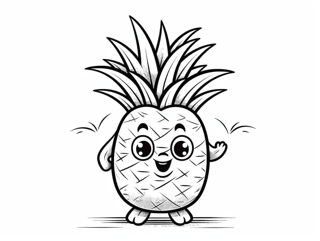 Pineapple Coloring Page For Adults