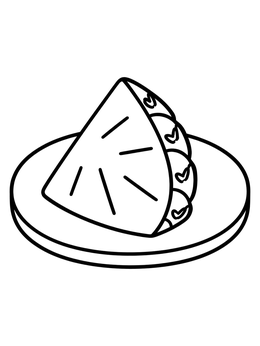 Free printable Pineapple Wedge On A Plate coloring page