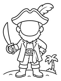 Free printable Pirate Blank Face Template coloring page