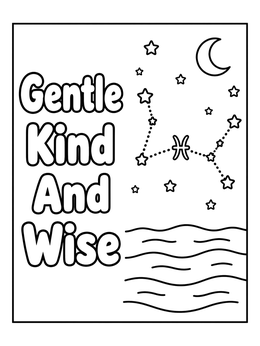 Free printable Pisces Constellation Night Sky coloring page